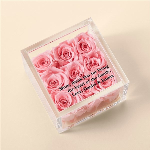 Sentiment To Mom Personalized Miniature Magnificent Pink Rose Keepsake Box - 53001