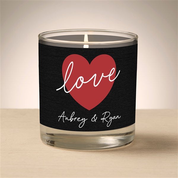 Romantic Date Night Personalized Glass Candle - Heart - 53063