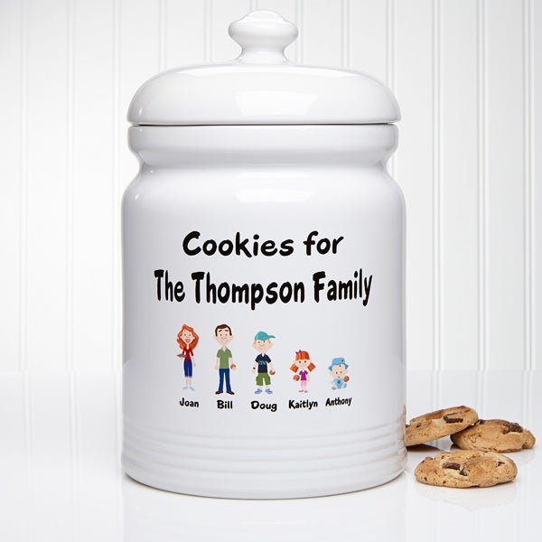 Family Characters Personalized Ceramic Cookie Jar