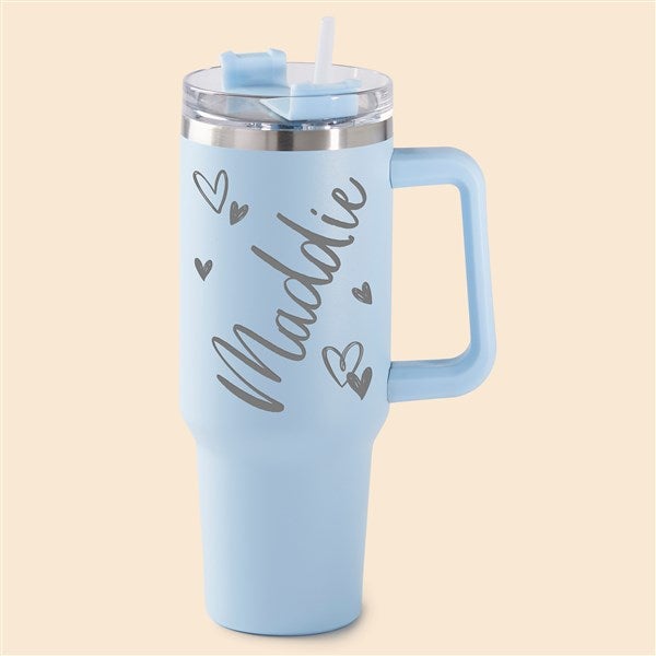 Doodle Hearts Engraved 40 oz Stainless Steel Tumbler  - 53642