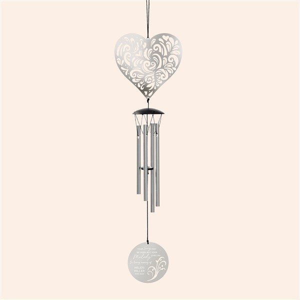 Melody Lives On Personalized Memorial Flourish Heart Windchime - 54132