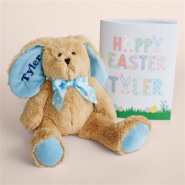 Embroidered Blue Easter Bunny & Coloring Book Gift Bundle - 54276