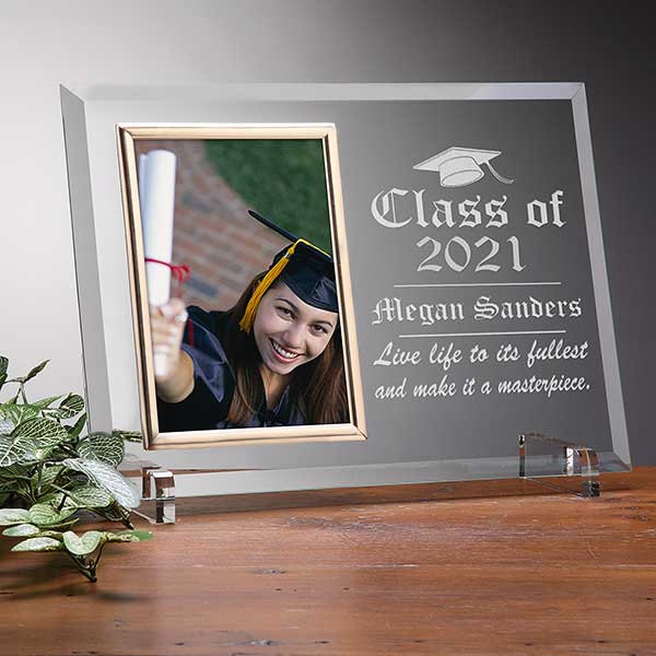 Engraved Glass Photo Frame - Graduation Edition