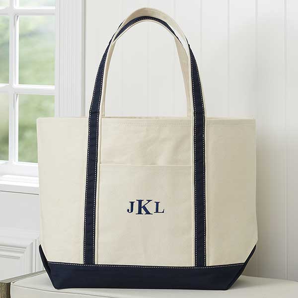 Deluxe Weekender Embroidered Tote - Navy