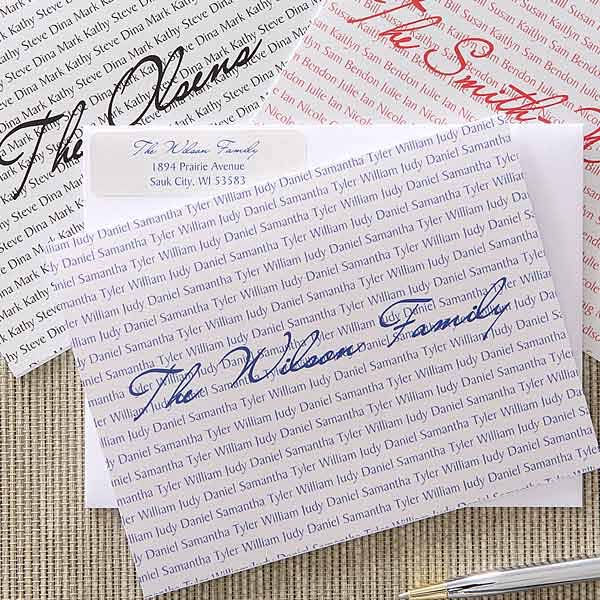 Family Names Personalized Note Card Set - 5703