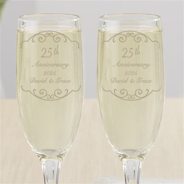 Personalized Anniversary Champagne Flutes - Set of 2 - 5769