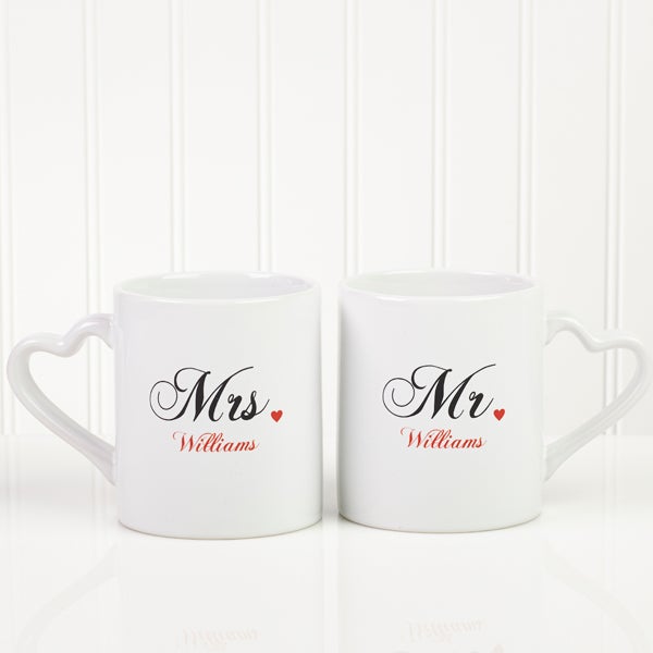 Romantic Husband and Wife Personalized Coffee Mugs - 5829