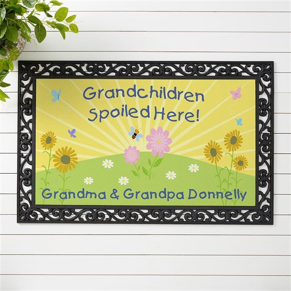 Grandchildren Spoiled Here Personalized Grandparent Doormat - 5862