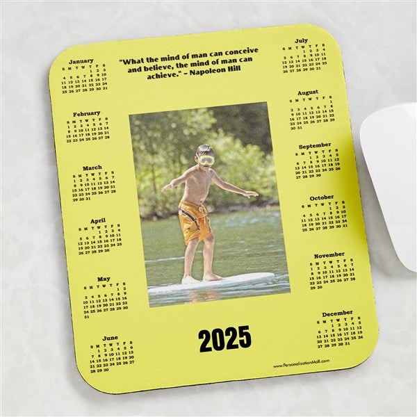 Personalized Photo and Calendar Mouse Pad with Famous Quotes - 6060