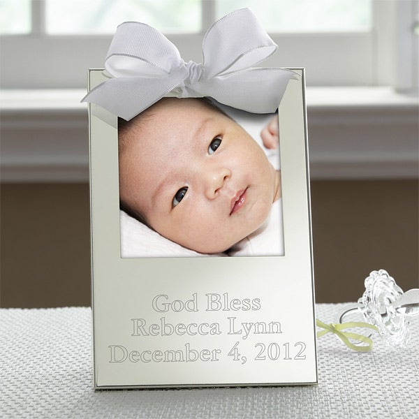 Personalized Silver Baby Picture Frame - God Bless Baby - 6112