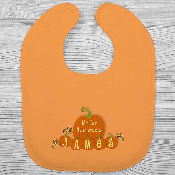 Personalized Baby's First Halloween Pumpkin Bib - 6133