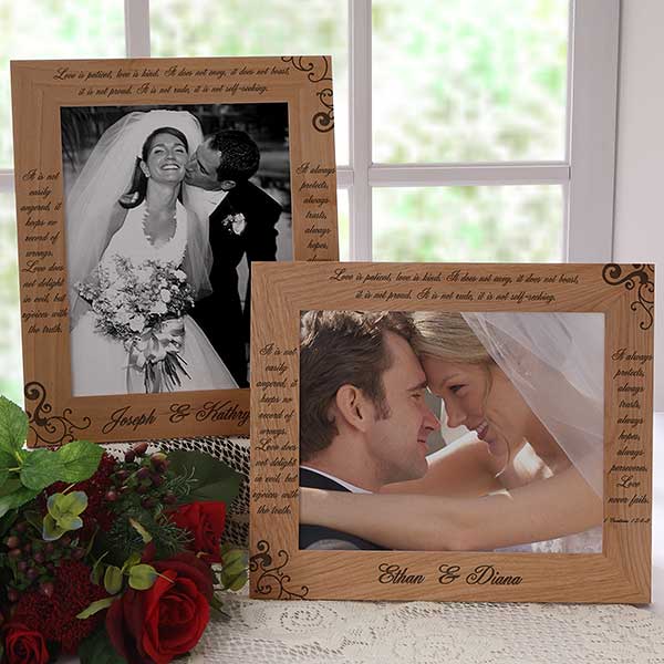 Love Is Patient 8x10 Personalized Wedding Picture Frame - 6517