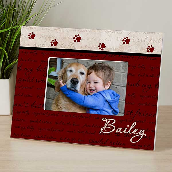 Custom Dog Breed Engraved Wood Picture in Frame - Best Friends (4x6)