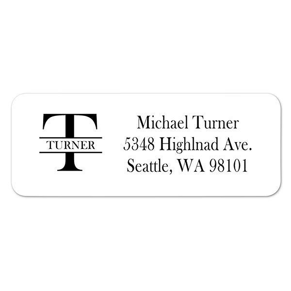 Name & Monogram Personalized Address Labels - 6901