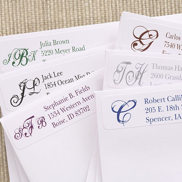 Script Monogram Personalized Return Address Labels