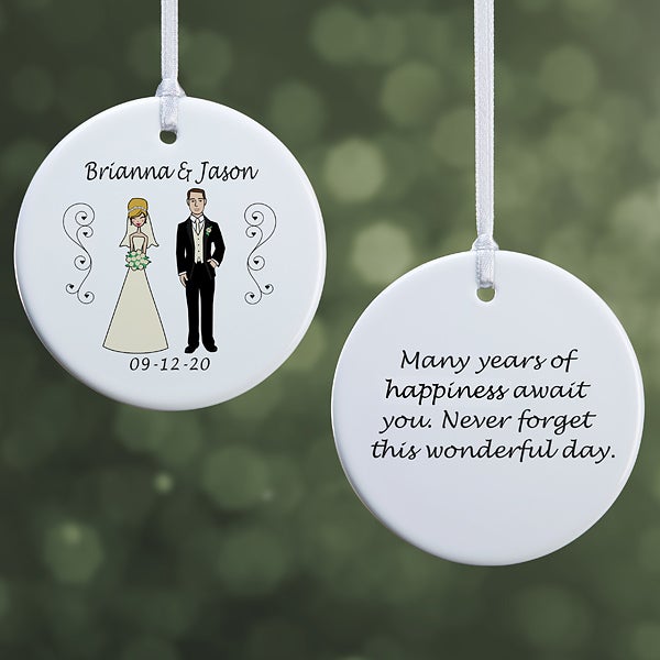 personalized bride and groom christmas ornaments