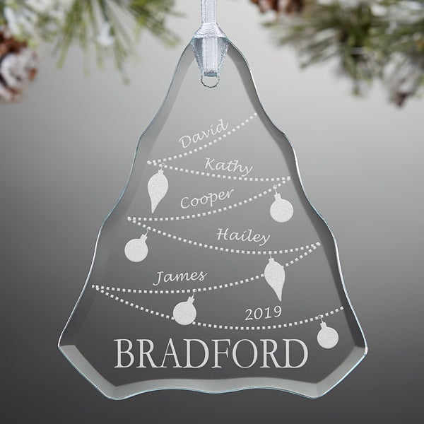 Personalized Family Christmas Ornaments Glass Christmas Tree