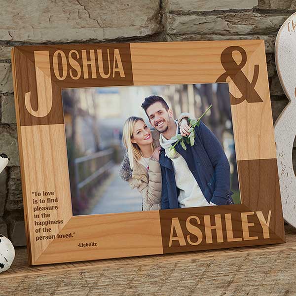 Personalised Love Story 4x6 Wooden Photo Frame