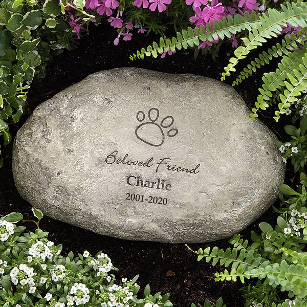 Tombstone Paw Print Pet Memorial Stone Gravestone Picture Grave Garden Dog  Puppy 842022100067