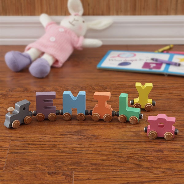 wooden name train letters