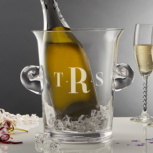 Personalized Ice Bucket Wine Chiller with Engraved Monogram - 8383
