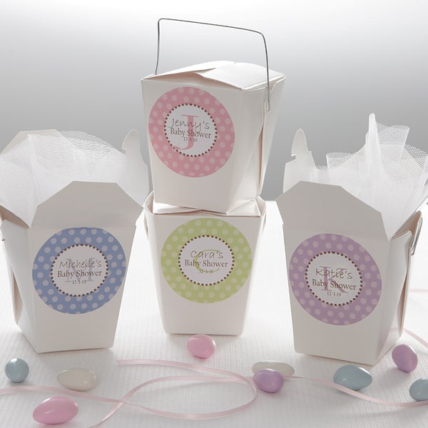 Baby Shower Favor Personalized Stickers Polka Dot