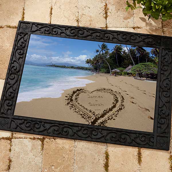 Personalized Doormat Sandy Beach Tropical Island Doormat