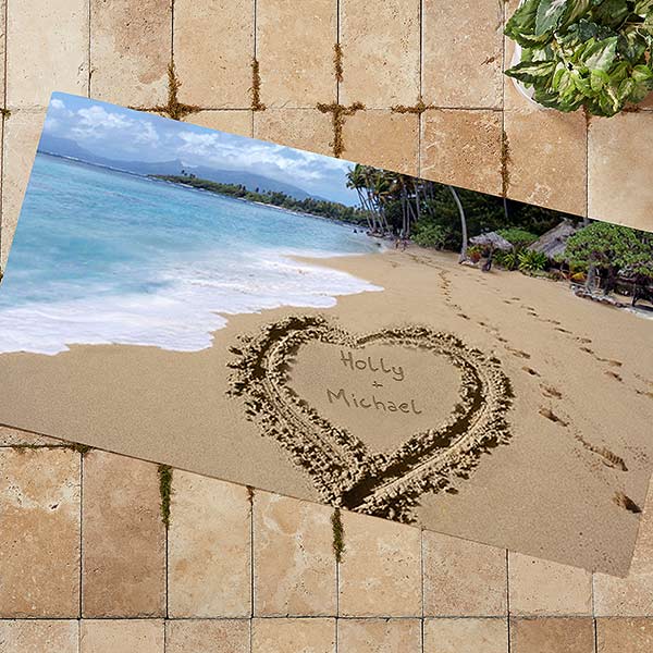 Personalized Oversized Doormat Sandy Beach Tropical Island Doormat