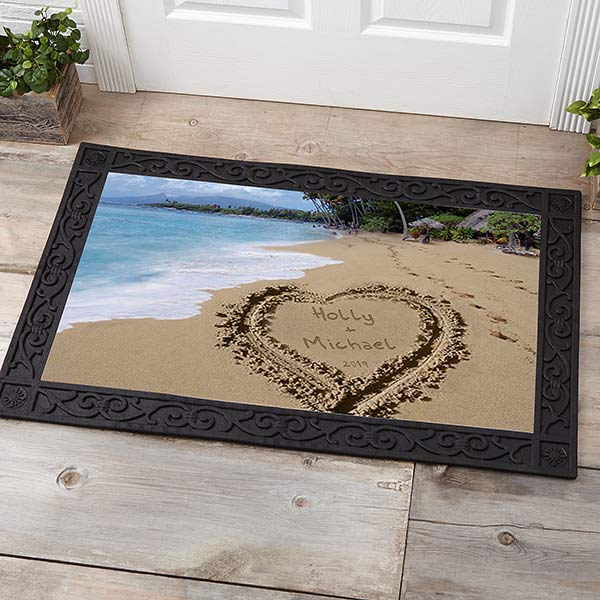 Personalized Doormat Tropical Island Design