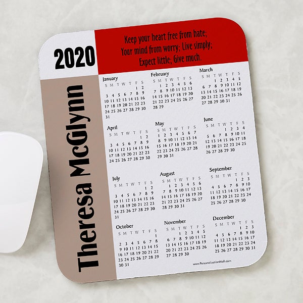 Personalized Calendar Mouse Pad You Design Quotes