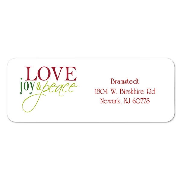 Words Of Christmas Personalized Return Address Labels - 9046