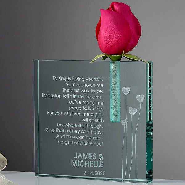 Personalized Bud Vase Friendship Heart