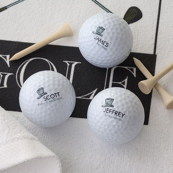 Personalized Golf Ball Set - Wedding Party Design - 9750