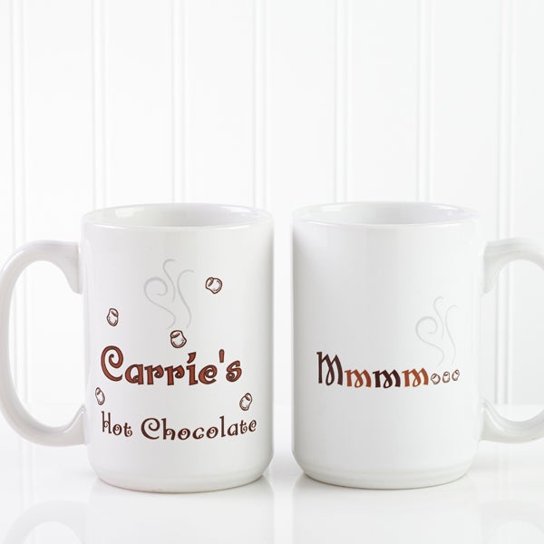Personalized Mugs for Kids - Stencil Name - 15oz White