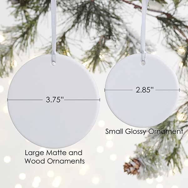 Snowflake Personalized Wood Photo Ornament - 1 Sided