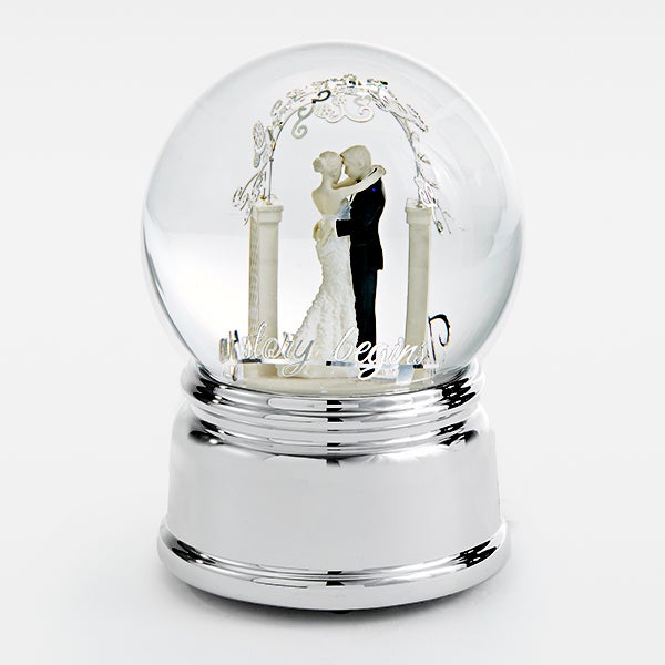 Engraved Wedding Couple Snow Globe