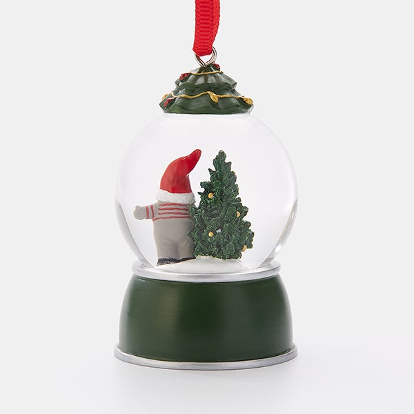 Engraved Gnome With Gifts Snow Globe Ornament