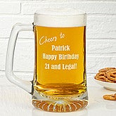 Personalized Glass Birthday Beer Mug - Cheers to You - 6199