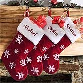 Red Velvet Personalized Christmas Stockings - 6309