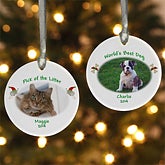 Personalized Pet Photo Christmas Ornament - Cats & Dogs - 6346