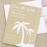 Tropical Palm Tree Destination Wedding Save The Date Cards & Magnets 
