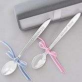 Personalized Silver Baby Spoon Keepsake Gift - 6886