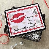 Sealed With A Kiss Personalized Chocolate Kisses Gift Tin - 7447