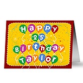 Birthday Balloons Personalized Birthday Cards - 7492