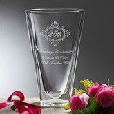 Personalized Anniversary Flower Vase - Engraved Crystal - 7616