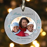 Snowflakes Personalized Photo Christmas Ornaments - 7640