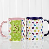 Polka Dot Personalized Coffee Mugs - 7799