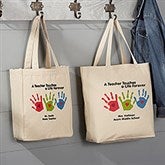 Personalized Teacher Tote Bags - Children's Handprints - 8029