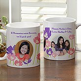 Personalized Photo Coffee Mug for Women - Floral Design - 8162