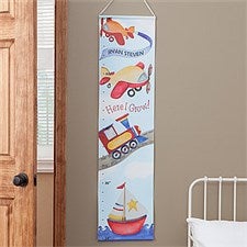 Personalized Growth Chart - Planes, Trains  Boats - 8291